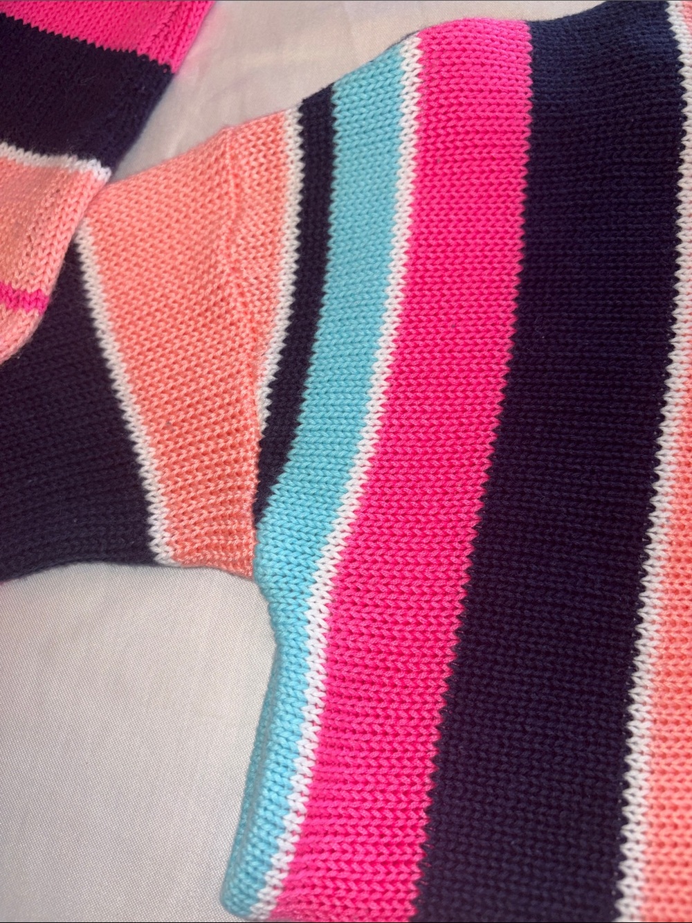 Lilly Pulitzer Multicolor Striped Crewneck Sweater — Pink, Navy, Aqua, Peach - Picture 4 of 7